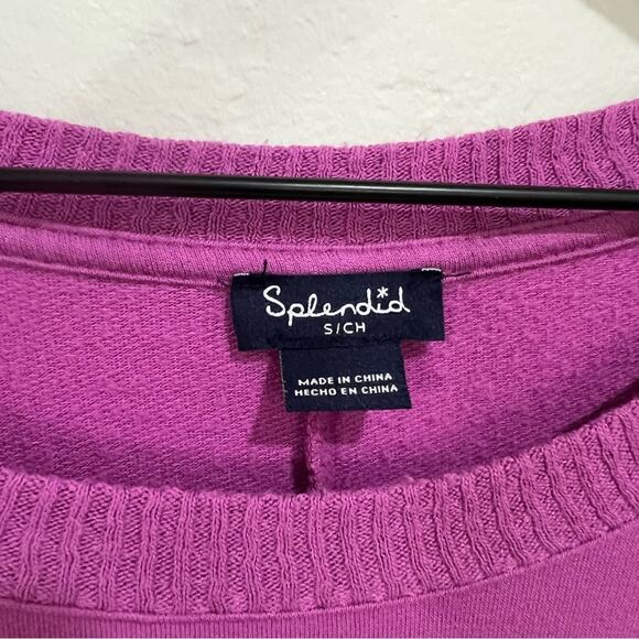 SPLENDID Ladies Dip Dye Ombré Orchid Purple Pullover Sweater Long Sleeve Small - Picture 5 of 10